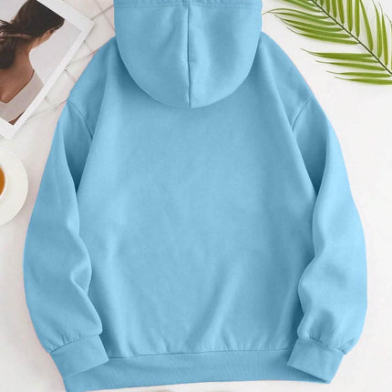 Drawstring Dropped Shoulder Hoodie - MimiStylez