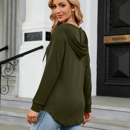 Long Sleeve Hooded Blouse - MimiStylez