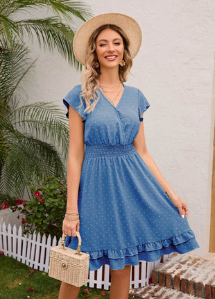 Swiss Dot Cap Sleeve Dress - MimiStylez