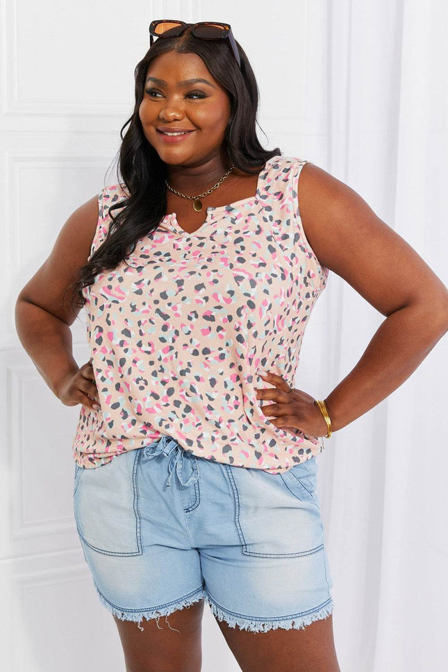 Heimish Full Size Printed Sleeveless Top - MimiStylez