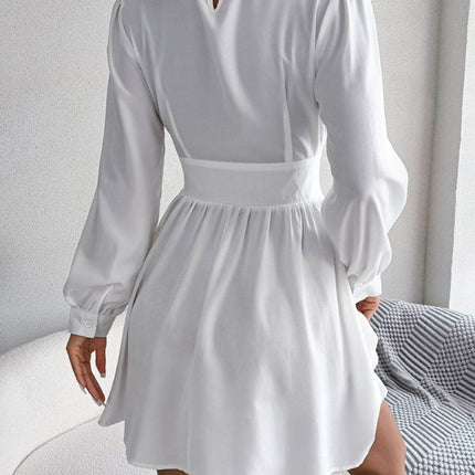 Cutout Turtleneck A-Line Mini Dress - MimiStylez