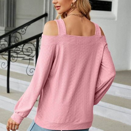 Cold Shoulder Square Neck Cutout Blouse - MimiStylez