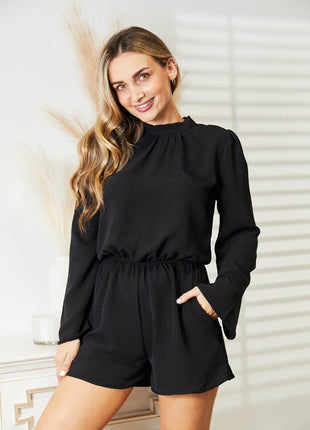 Culture Code Full Size Open Back Romper with Pockets - MimiStylez