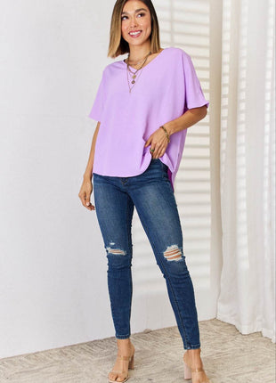 Zenana Texture Short Sleeve T-Shirt - MimiStylez