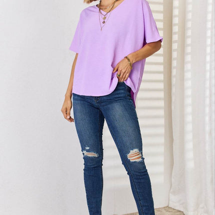 Zenana Texture Short Sleeve T-Shirt - MimiStylez