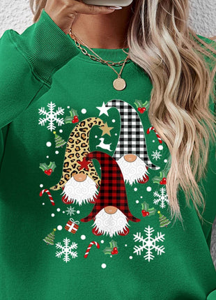 Faceless Gnomes Graphic Drop Shoulder Sweatshirt - MimiStylez