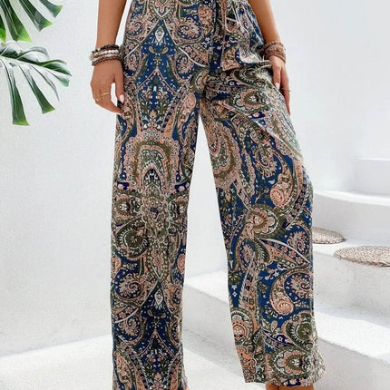Printed Wide Leg Pants - MimiStylez