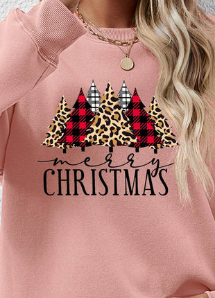 MERRY CHRISTMAS Round Neck Long Sleeve Sweatshirt - MimiStylez