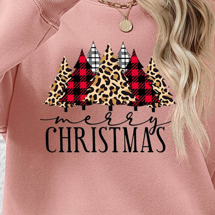 MERRY CHRISTMAS Round Neck Long Sleeve Sweatshirt - MimiStylez