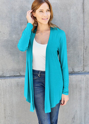 Basic Bae Full Size Open Front Long Sleeve Cardigan - MimiStylez
