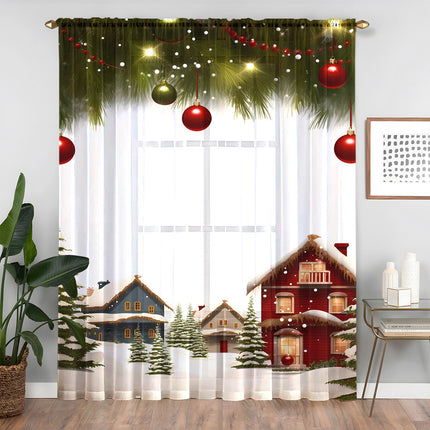 1PC Festive Christmas Printed Curtains