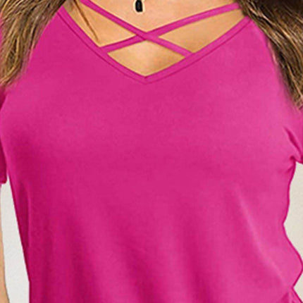 Crisscross Short Sleeve T-Shirt - MimiStylez