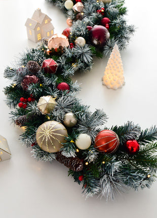 4.5FT Christmas Garland Wall Hanging Decoration - Pre Decorated, Unlit