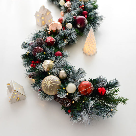4.5FT Christmas Garland Wall Hanging Decoration - Pre Decorated, Unlit