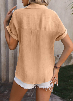 Button Up Short Sleeve Shirt - MimiStylez