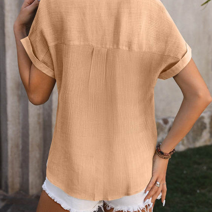 Button Up Short Sleeve Shirt - MimiStylez