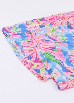 Floral Smocked Square Neck Jumpsuit with Pockets - MimiStylez