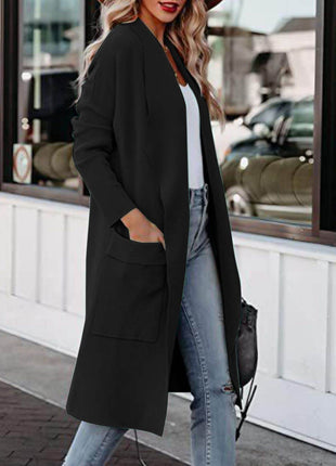 Open Front Dropped Shoulder Outerwear - MimiStylez