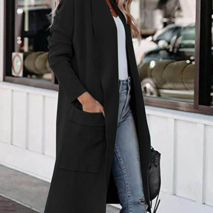 Open Front Dropped Shoulder Outerwear - MimiStylez