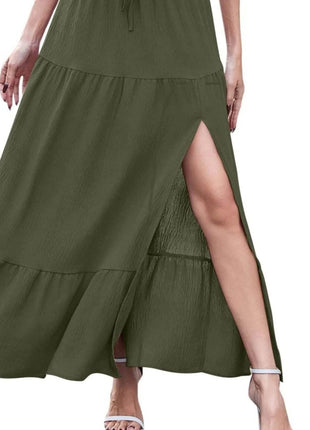 Full Size Slit Maxi Skirt Plus Size - MimiStylez