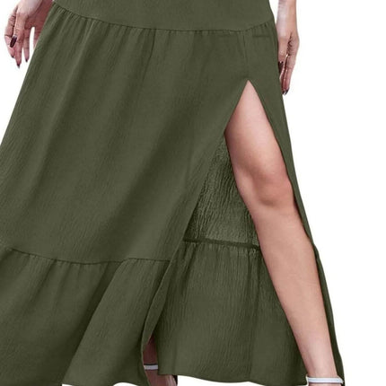 Full Size Slit Maxi Skirt Plus Size - MimiStylez