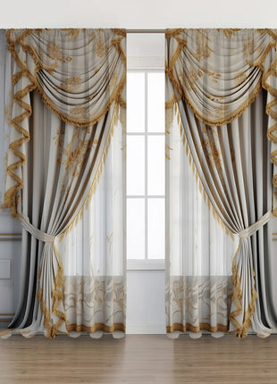 2PCs Curtain Christmas Series Curtain 3D Digital Printing