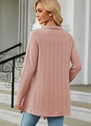 Open Front Long Sleeve Cardigan - MimiStylez