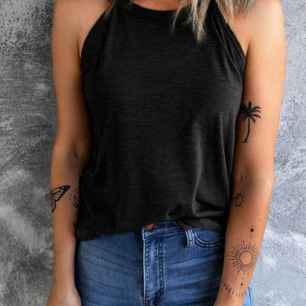 Curved Hem Grecian Tank Top - MimiStylez