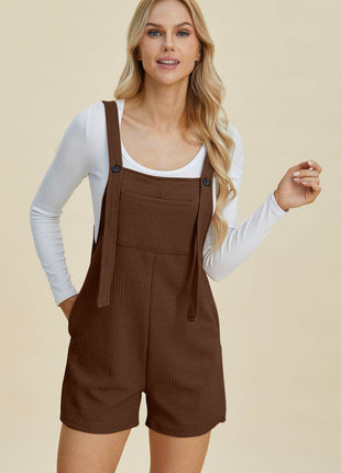 Double Take Full Size Texture Sleeveless Romper - MimiStylez
