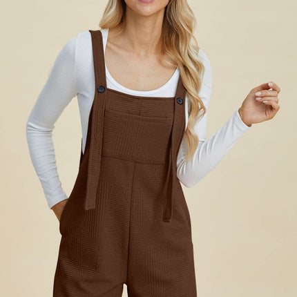 Double Take Full Size Texture Sleeveless Romper - MimiStylez