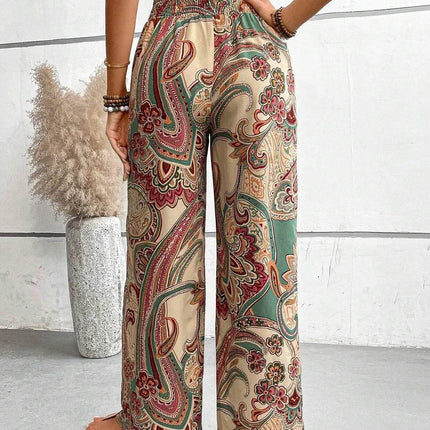 Printed Wide Leg Pants - MimiStylez