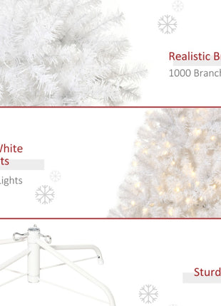 6FT White Christmas Tree Pre Lit - 250 Warm White LED