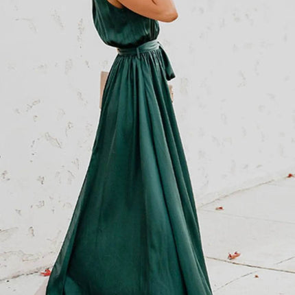 Surplice Tie Waist Maxi Dress - MimiStylez