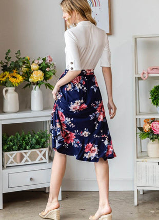 Reborn J Floral Wrap Ruffled Skirt - MimiStylez