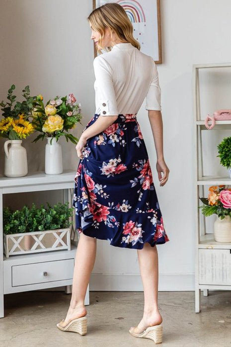 Reborn J Floral Wrap Ruffled Skirt - MimiStylez