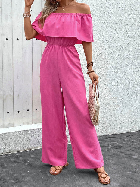 Off-Shoulder Wide Leg Jumpsuit - MimiStylez