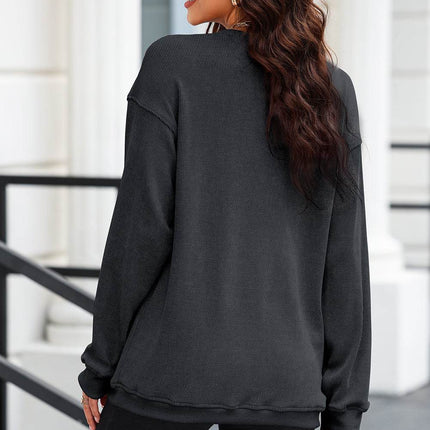 Heart Sequin Round Neck Sweatshirt - MimiStylez