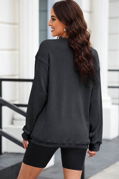 Heart Sequin Round Neck Sweatshirt - MimiStylez
