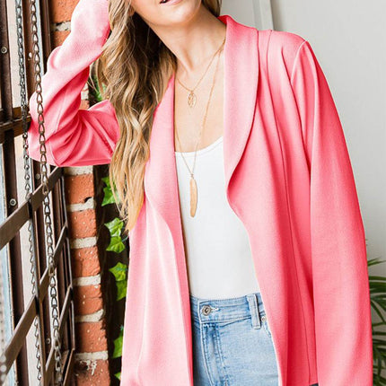 Heimish Open Front Long Sleeve Blazer - MimiStylez