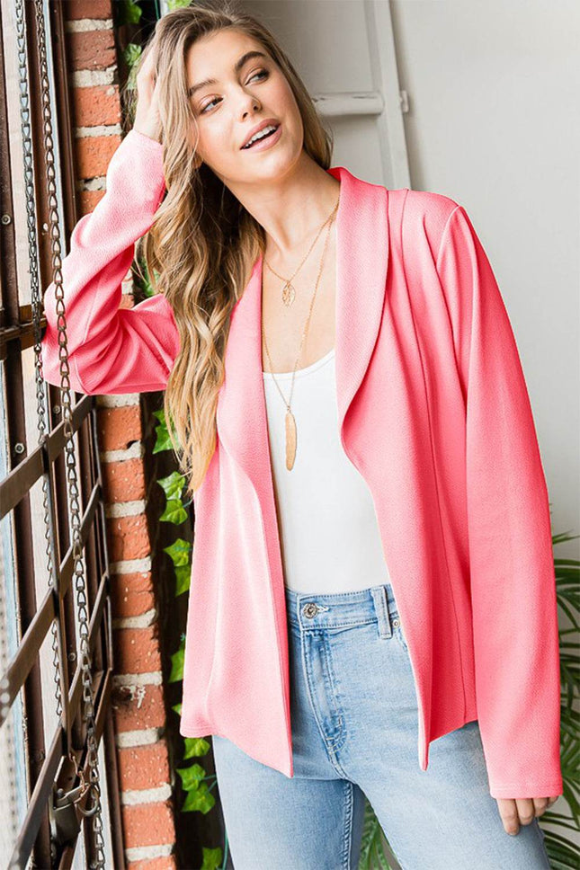 Heimish Open Front Long Sleeve Blazer - MimiStylez