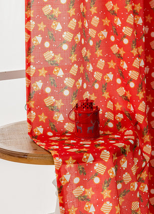 Christmas Snowman Angel Print Curtain Living Room