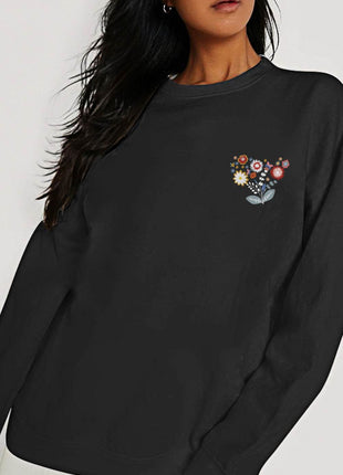Simply Love Full Size Flower Graphic Sweatshirt - MimiStylez