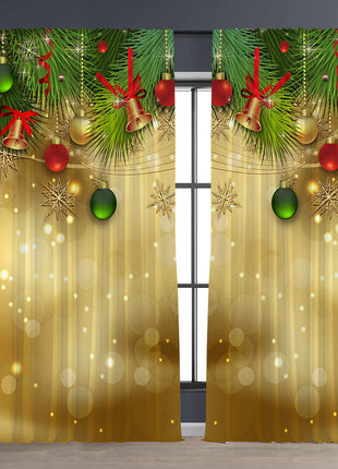 2PCs Digital Printed Christmas Curtains