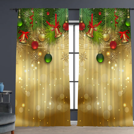 2PCs Digital Printed Christmas Curtains