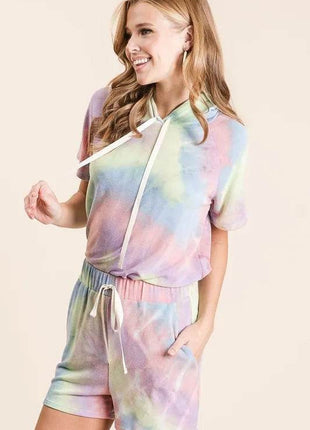 BiBi Tie Dye French Terry Hoodie Top and Bottom Set - MimiStylez