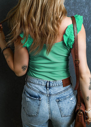 Ruffled Round Neck Tank - MimiStylez