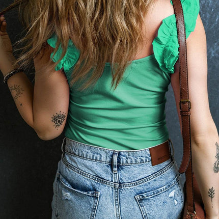 Ruffled Round Neck Tank - MimiStylez