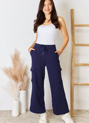 RISEN Drawstring Relaxed Cargo Wide Leg Pants - MimiStylez