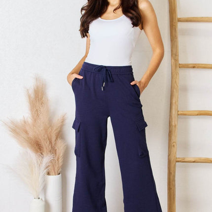 RISEN Drawstring Relaxed Cargo Wide Leg Pants - MimiStylez