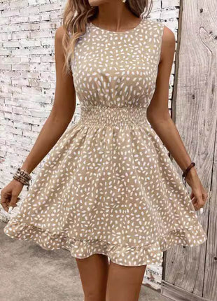 Women's Fashion Round Neck Sleeveless Dress - MimiStylez